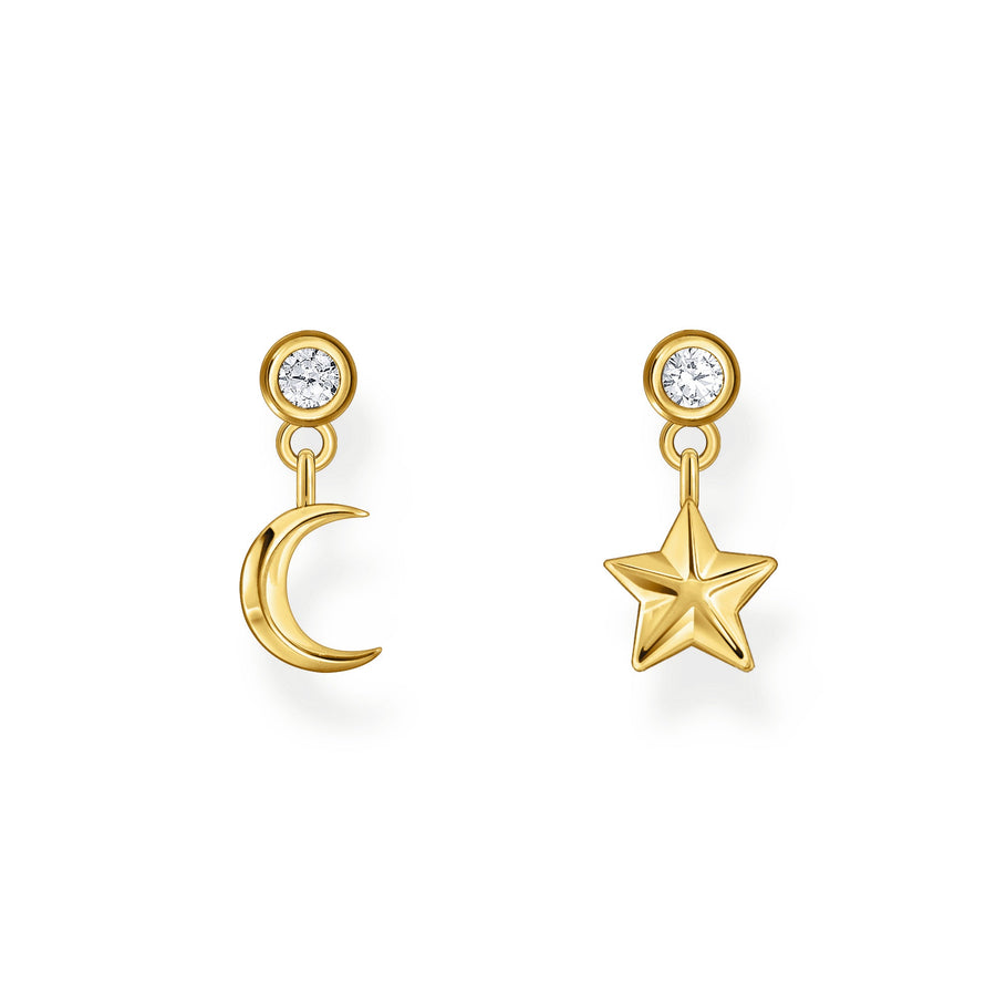 Essentials Sterling Silver Gold Plated Star And Moon Pendant Stud Earrings H2293 - 414 - 14Thomas Sabo Sterling SilverH2293 - 414 - 14
