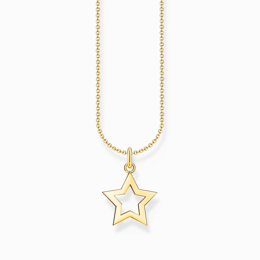 Essentials Sterling Silver Gold Plated Star Necklace KE2222 - 413 - 39 - L45VThomas Sabo Charm ClubKE2222 - 413 - 39 - L45V