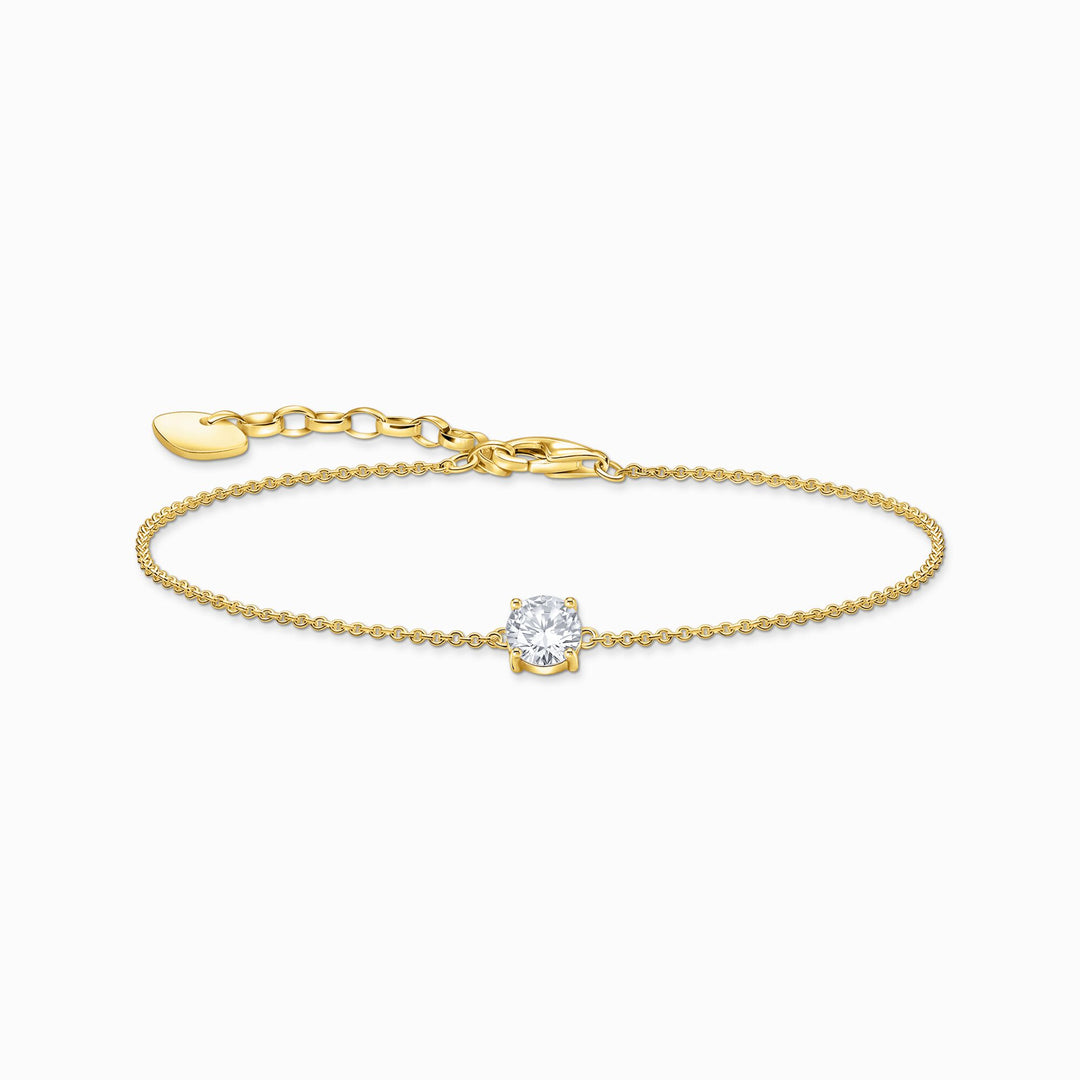 Essentials Sterling Silver Gold Plated White Zirconia Bracelet A2156 - 414 - 14 - L19VThomas Sabo Sterling SilverA2156 - 414 - 14 - L19V