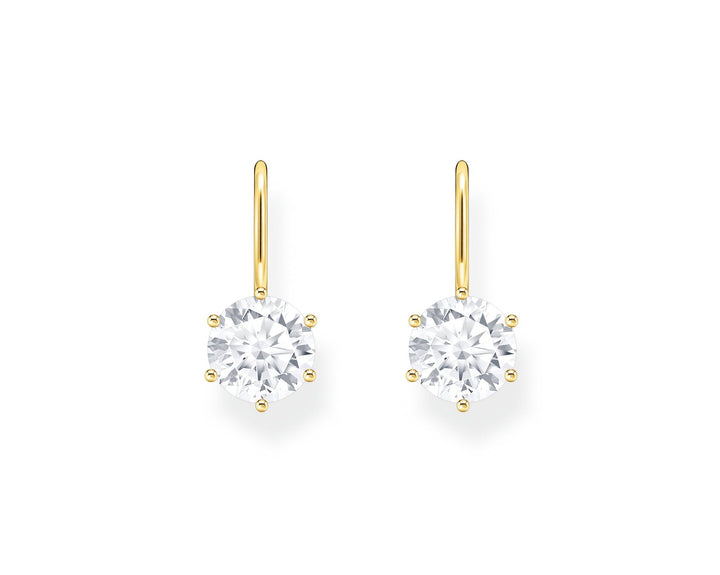 Essentials Sterling Silver Gold Plated White Zirconia Earrings H2287 - 414 - 14Thomas Sabo Sterling SilverH2287 - 414 - 14