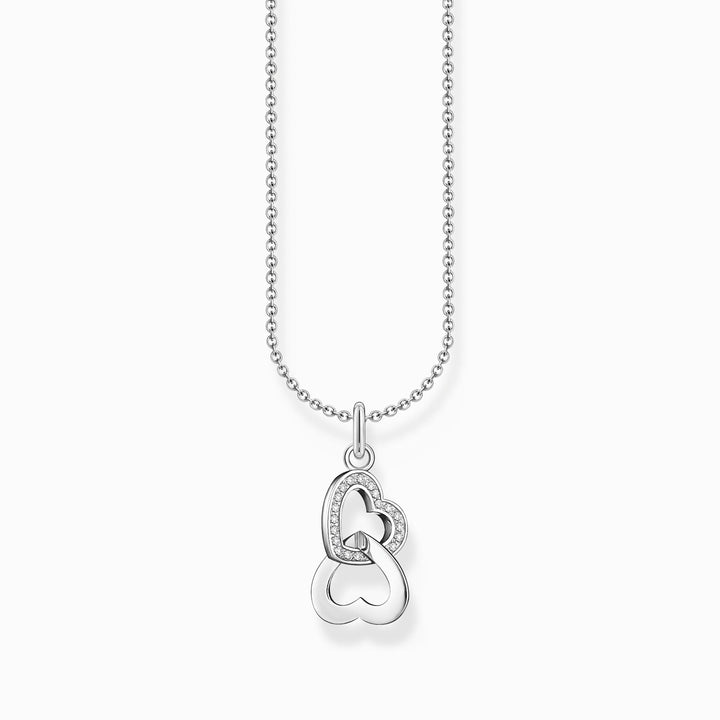 Essentials Sterling Silver Intertwined Hearts With Zirconia Necklace KE2267 - 051 - 14 - L45VThomas Sabo Charm ClubKE2267 - 051 - 14 - L45V