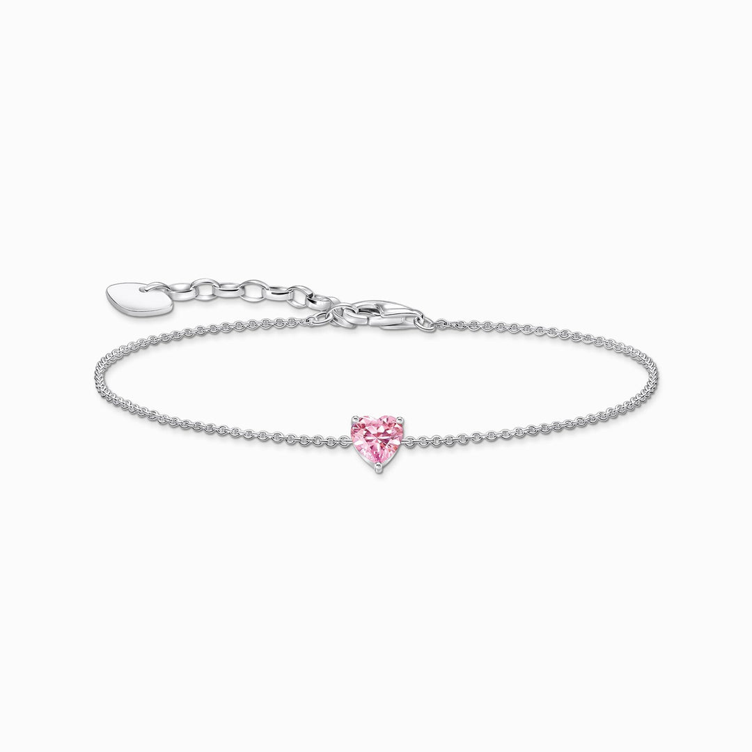 Essentials Sterling Silver Pink Heart - Shaped Zirconia Bracelet A2157 - 051 - 9 - L19VThomas Sabo Sterling SilverA2157 - 051 - 9 - L19V