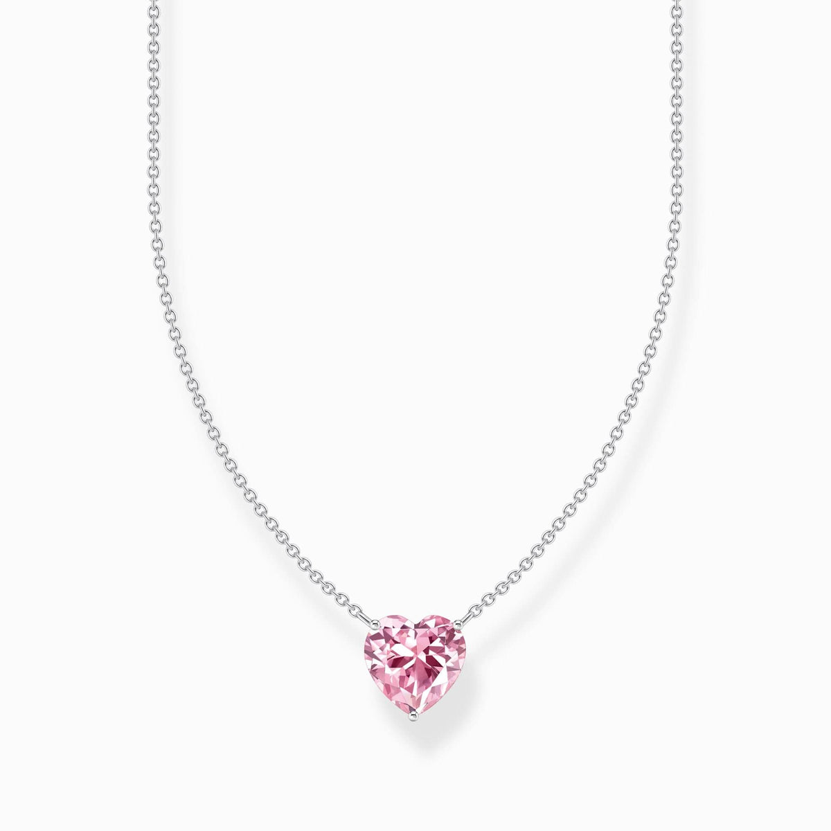 Essentials Sterling Silver Pink Heart - Shaped Zirconia Necklace KE2211 - 051 - 9 - L45VThomas Sabo Sterling SilverKE2211 - 051 - 9 - L45V