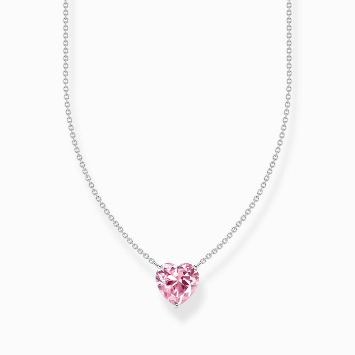 Essentials Sterling Silver Pink Heart - Shaped Zirconia Necklace KE2211 - 051 - 9 - L45VThomas Sabo Sterling SilverKE2211 - 051 - 9 - L45V