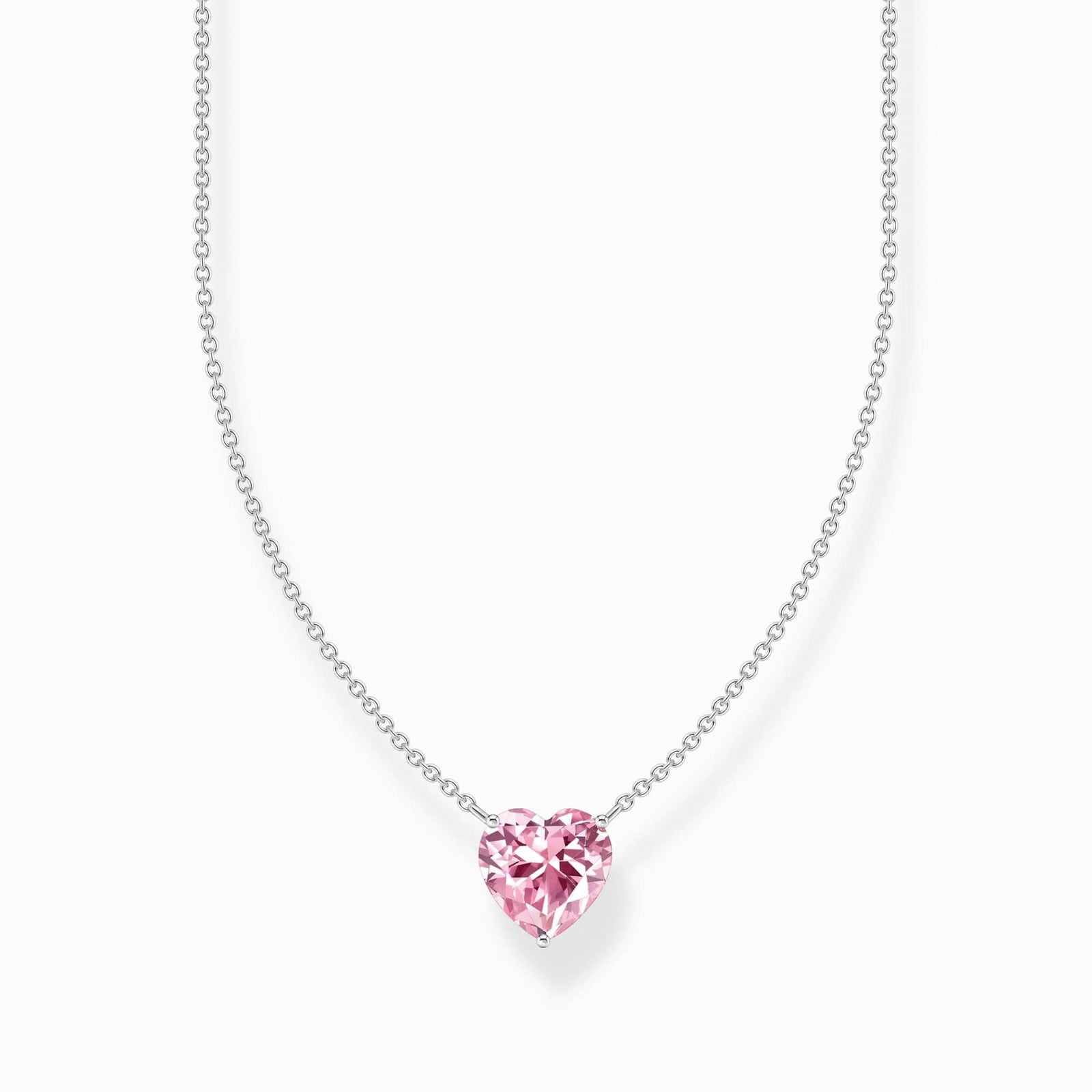 Essentials Sterling Silver Pink Heart - Shaped Zirconia Necklace KE2211 - 051 - 9 - L45VThomas Sabo Sterling SilverKE2211 - 051 - 9 - L45V