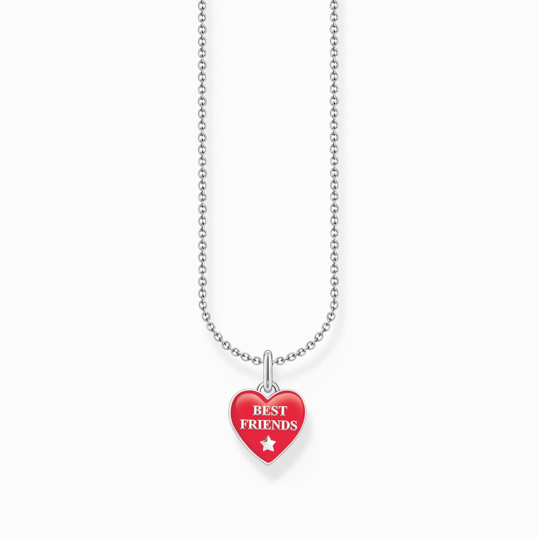 Essentials Sterling Silver Red Enamel Best Friends Heart Necklace KE2237 - 007 - 10 - L45VThomas Sabo Charm ClubKE2237 - 007 - 10 - L45V