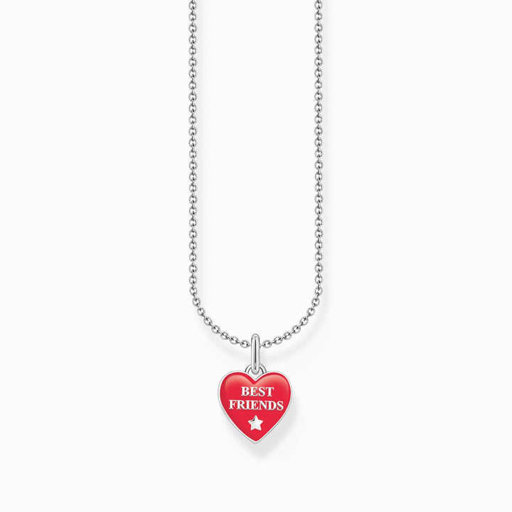 Essentials Sterling Silver Red Enamel Best Friends Heart Necklace KE2237 - 007 - 10 - L45VThomas Sabo Charm ClubKE2237 - 007 - 10 - L45V