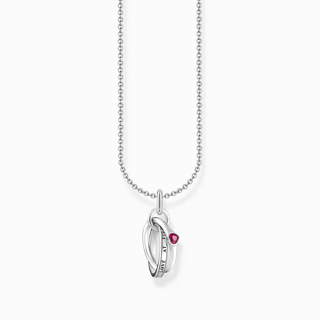 Essentials Sterling Silver Red Together Ring Necklace KE2231 - 639 - 10 - L45VThomas Sabo Charm ClubKE2231 - 639 - 10 - L45V