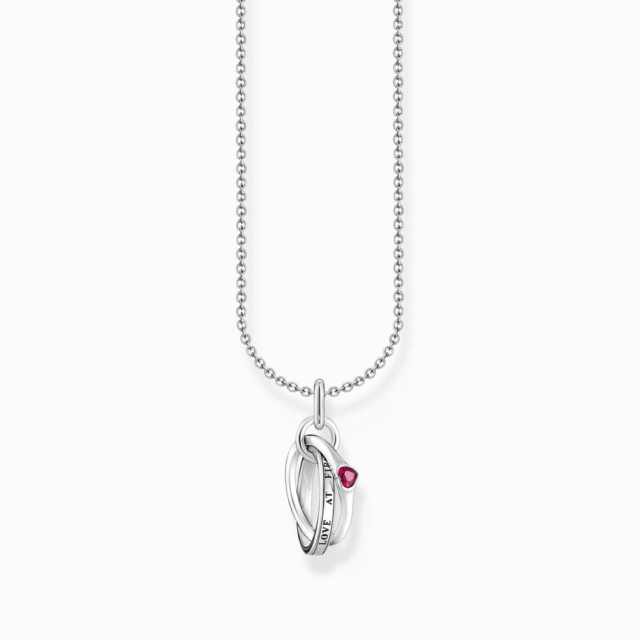 Essentials Sterling Silver Red Together Ring Necklace KE2231 - 639 - 10 - L45VThomas Sabo Charm ClubKE2231 - 639 - 10 - L45V