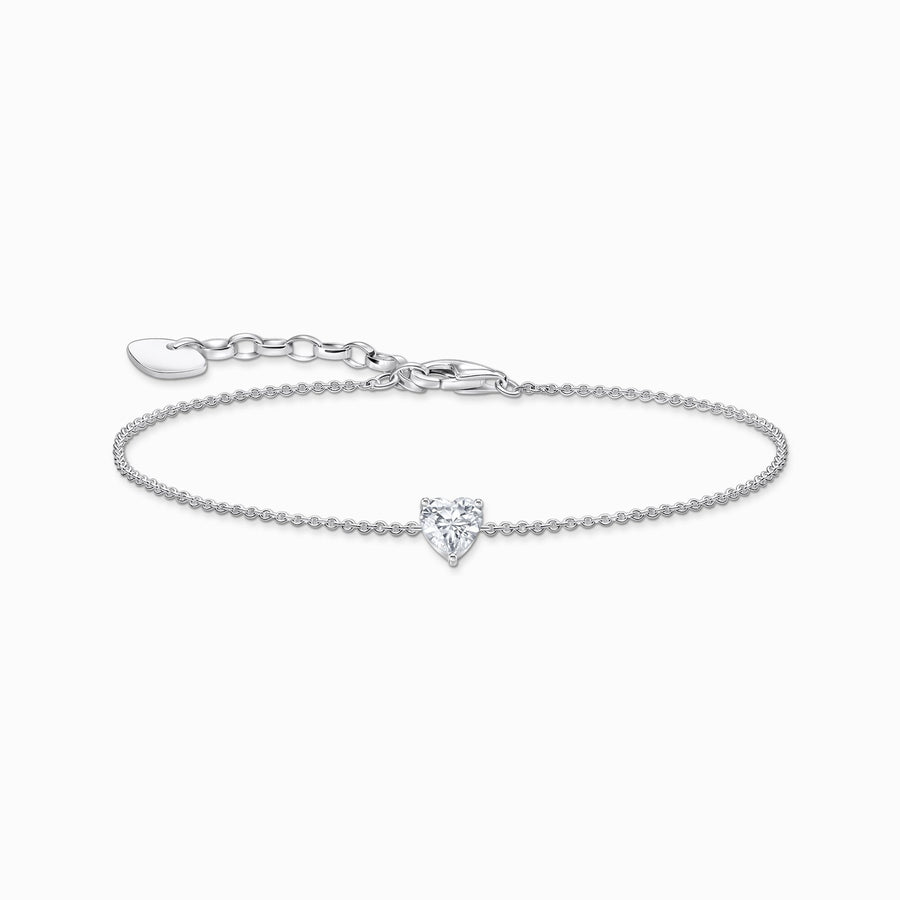 Essentials Sterling Silver White Heart - Shaped Zirconia Bracelet A2157 - 051 - 14 - L19VThomas Sabo Sterling SilverA2157 - 051 - 14 - L19V