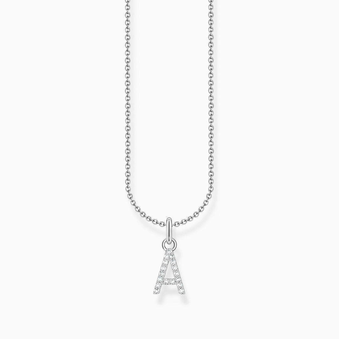 Essentials Sterling Silver With Zirconia letter A Pendant Necklace KE2240 - 051 - 14 - L45VThomas Sabo Charm ClubKE2240 - 051 - 14 - L45V