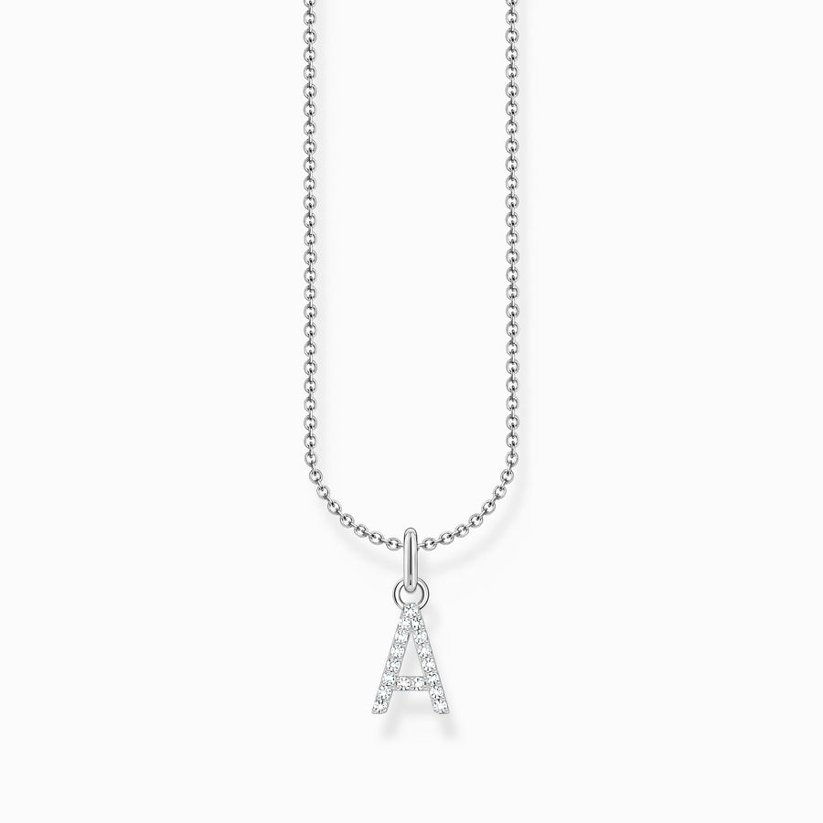 Essentials Sterling Silver With Zirconia letter A Pendant Necklace KE2240 - 051 - 14 - L45VThomas Sabo Charm ClubKE2240 - 051 - 14 - L45V