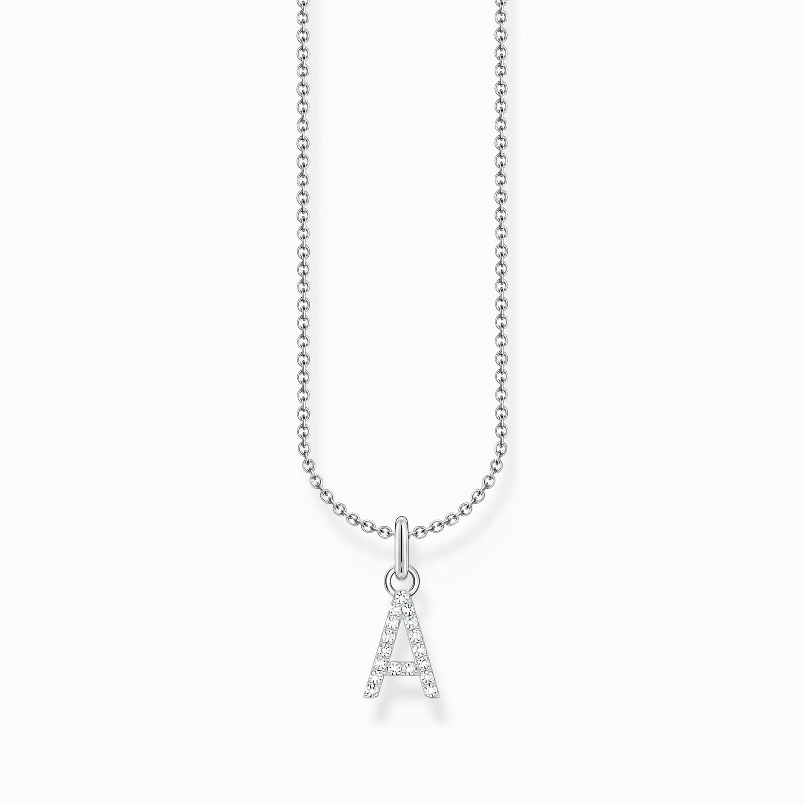 Essentials Sterling Silver With Zirconia letter A Pendant Necklace KE2240 - 051 - 14 - L45VThomas Sabo Charm ClubKE2240 - 051 - 14 - L45V