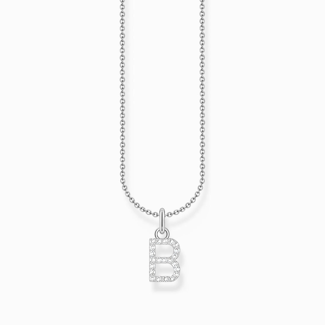 Essentials Sterling Silver With Zirconia letter B Pendant Necklace KE2241 - 051 - 14 - L45VThomas Sabo Charm ClubKE2241 - 051 - 14 - L45V