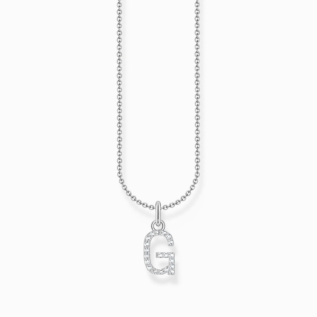 Essentials Sterling Silver With Zirconia letter G Necklace KE2246 - 051 - 14 - L45VThomas Sabo Charm ClubKE2246 - 051 - 14 - L45V