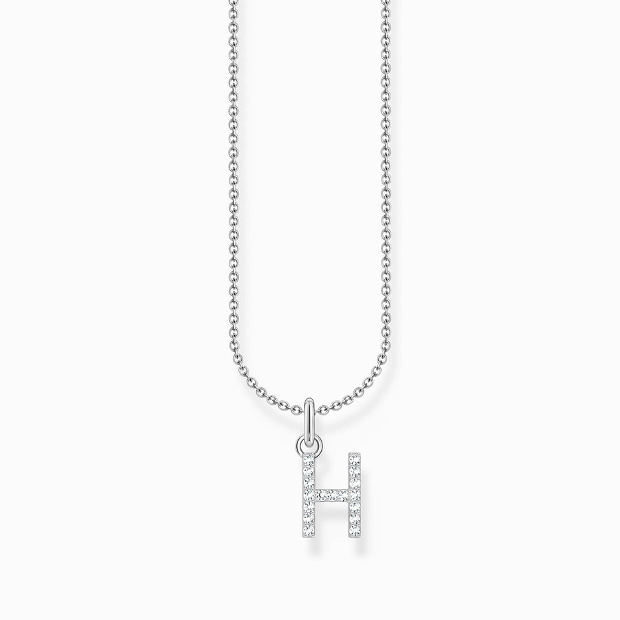 Essentials Sterling Silver With Zirconia letter H Necklace KE2247 - 051 - 14 - L45VThomas Sabo Charm ClubKE2247 - 051 - 14 - L45V