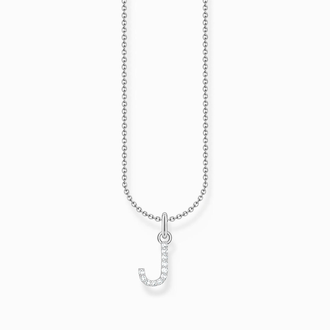 Essentials Sterling Silver With Zirconia letter J Necklace KE2249 - 051 - 14 - L45VThomas Sabo Charm ClubKE2249 - 051 - 14 - L45V