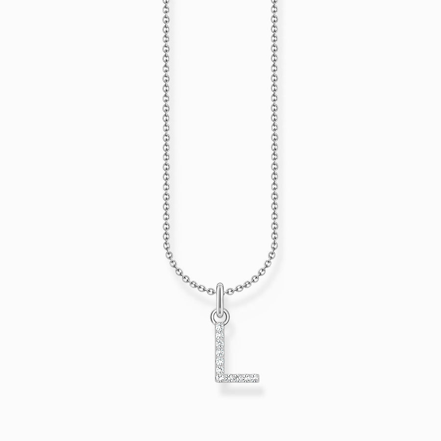 Essentials Sterling Silver With Zirconia letter L Necklace KE2251 - 051 - 14 - L45VThomas Sabo Charm ClubKE2251 - 051 - 14 - L45V