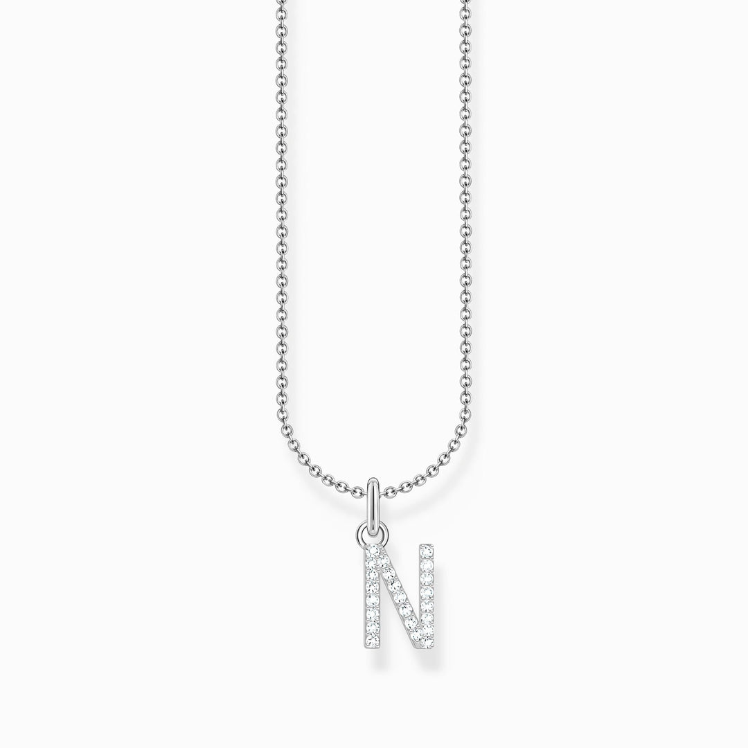 Essentials Sterling Silver With Zirconia letter N Necklace KE2253 - 051 - 14 - L45VThomas Sabo Charm ClubKE2253 - 051 - 14 - L45V