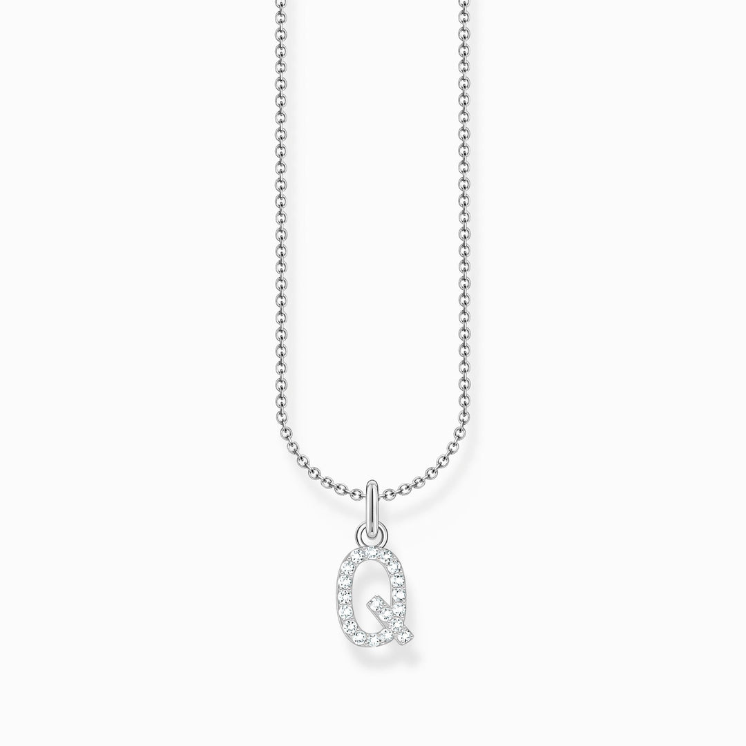 Essentials Sterling Silver With Zirconia letter Q Necklace KE2256 - 051 - 14 - L45VThomas Sabo Charm ClubKE2256 - 051 - 14 - L45V