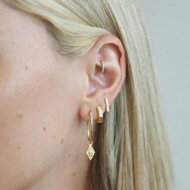 Estee Lalonde Octagonal Huggie Hoops 18ct Gold Plated Earrings ELE13_GPDaisyELE13_GP