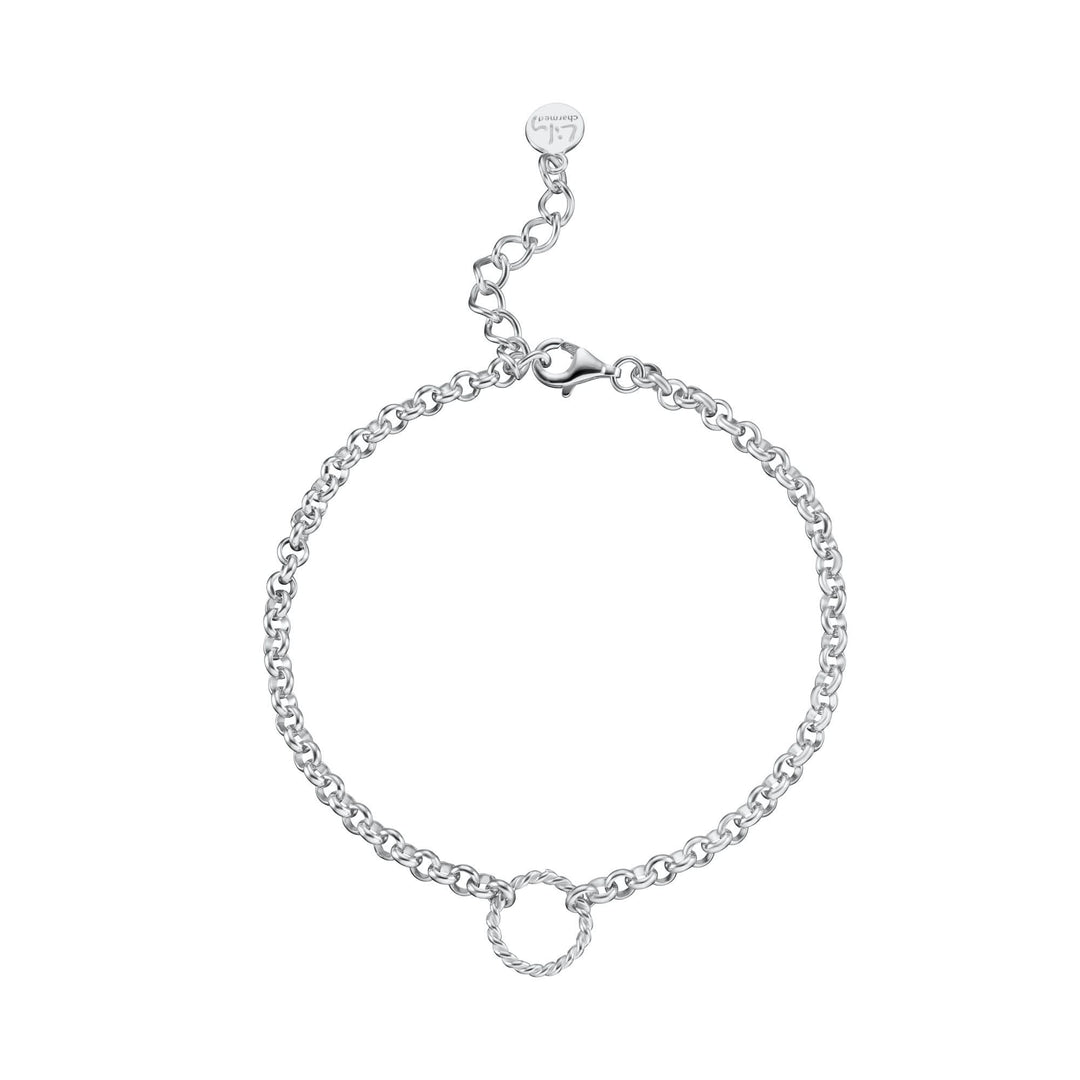 Silver Eternity Twist Charm Bracelet CBRSETWST