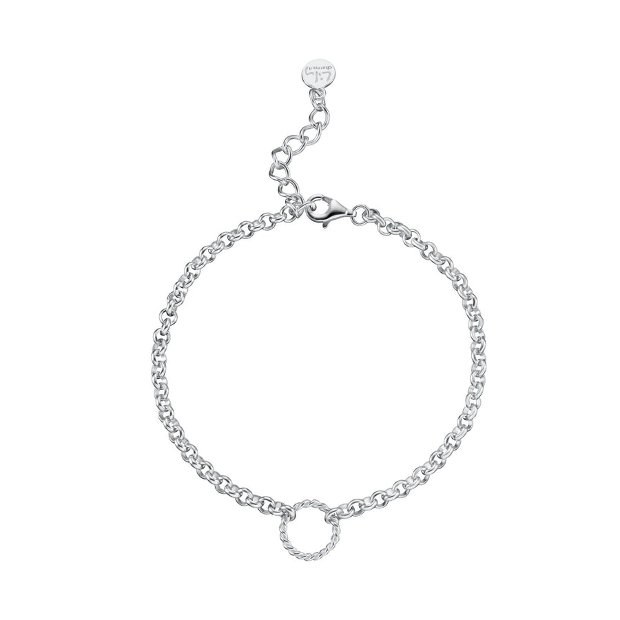 Silver Eternity Twist Charm Bracelet CBRSETWST