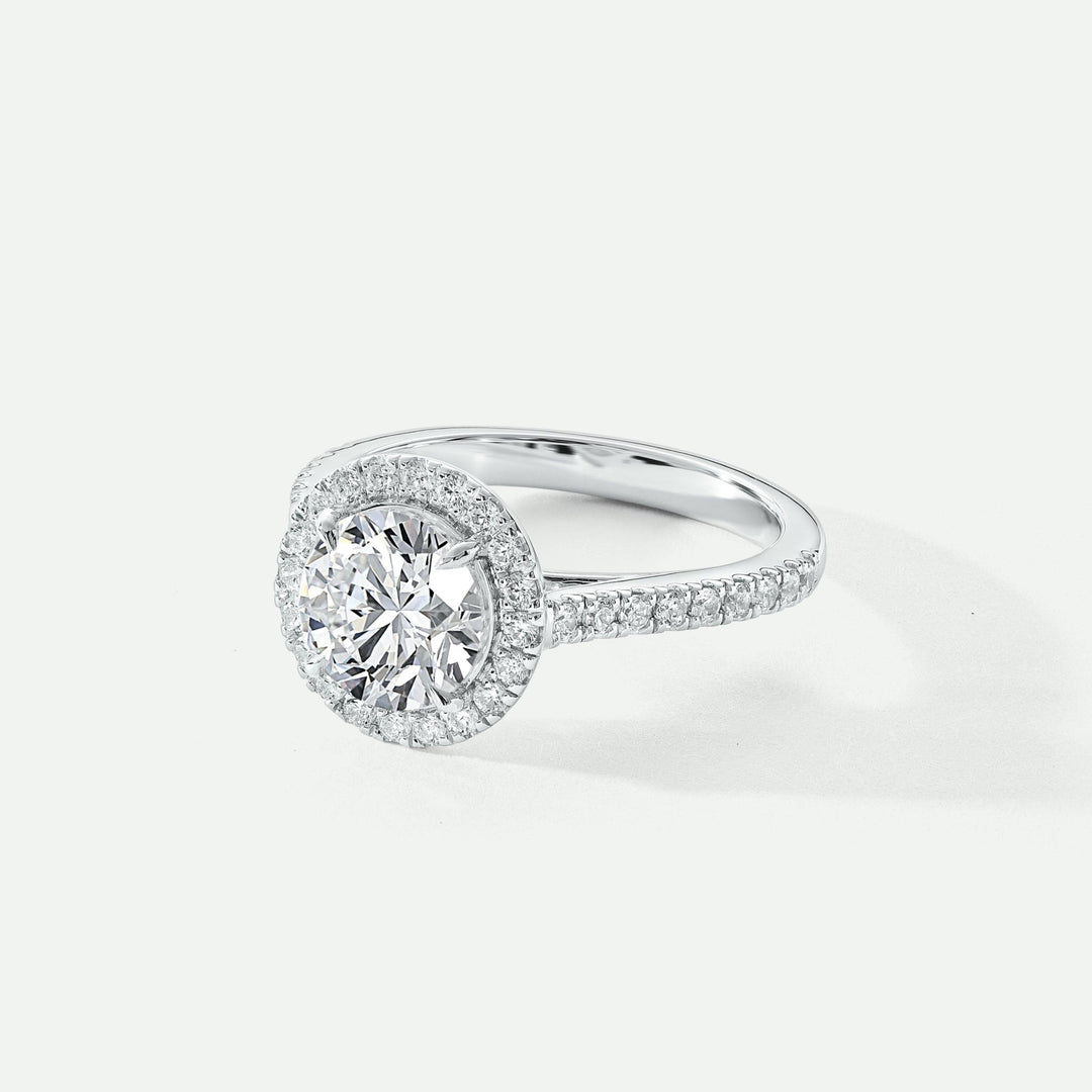 Evelyn | Platinum 1.90ct tw Round Lab Grown Diamond Halo RingCreated BrillianceBA0073972 - R