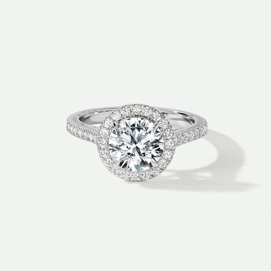 Evelyn | Platinum 1.90ct tw Round Lab Grown Diamond Halo RingCreated BrillianceBA0073972 - R