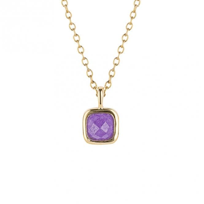 February Birthstone Purple Quartz Gold Plated Silver Necklace N4507D for DiamondN4507
