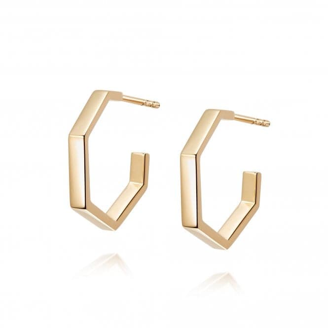 Fern Huggie Hoop 18ct Gold Plate Earrings HUG13_GPDaisyHUG13_GP