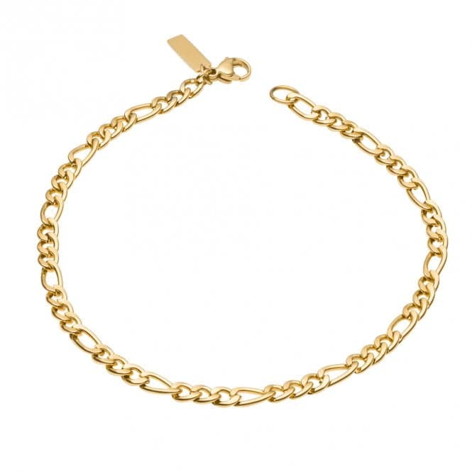 Figaro Link Chain Gold Plated Bracelet B5411Fred BennettB5411