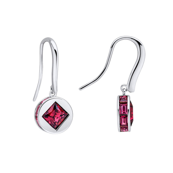 Fiorelli Sterling Silver Fuchsia Crystal Earrings E6459PFiorelli SilverE6459P