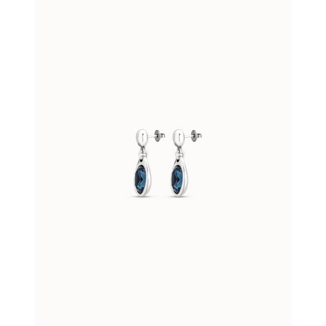 Flashes Blue Faceted Crystal EarringsUNOde50PEN0838AZUMTL0U