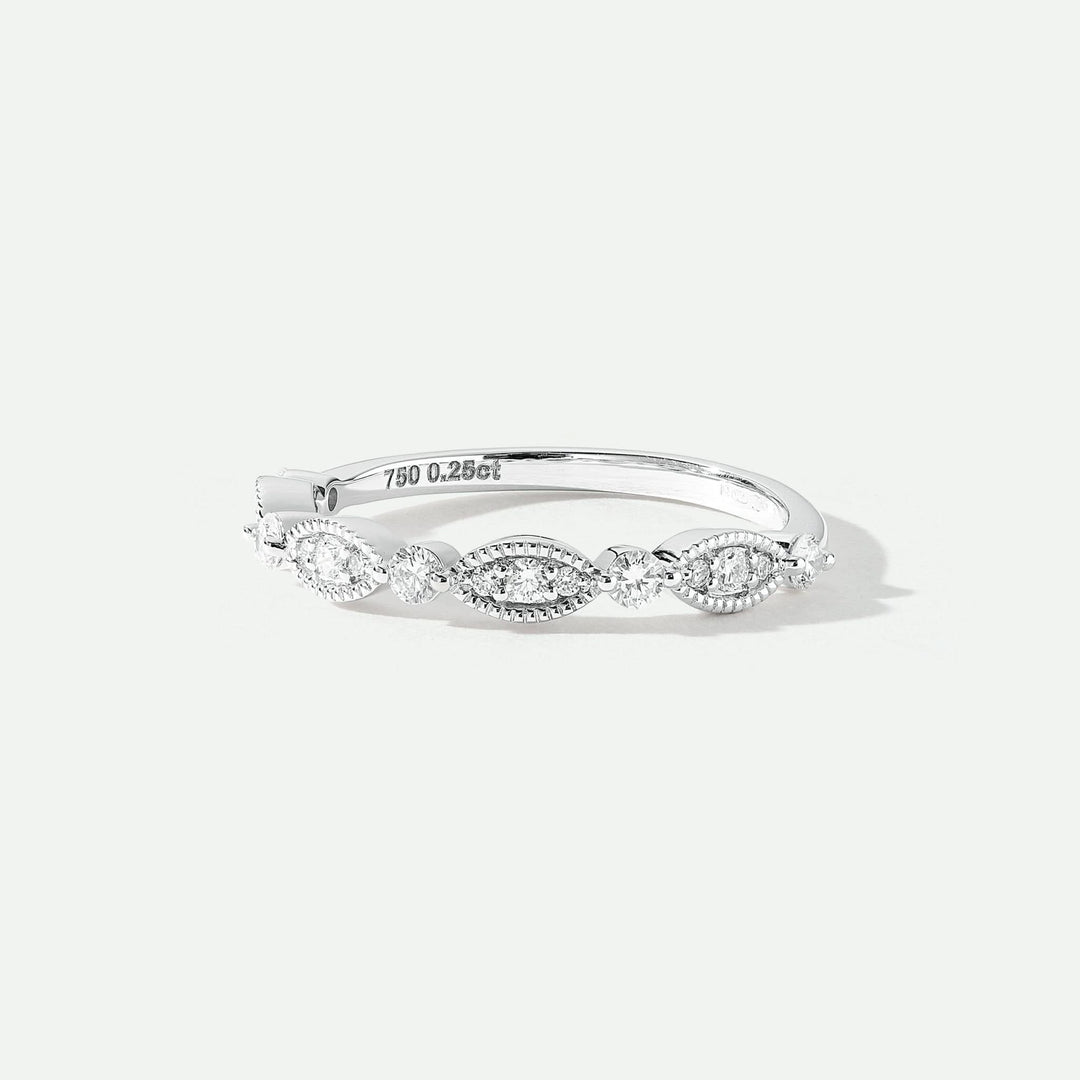 Florence | 18ct White Gold 0.25ct tw Lab Grown Diamond Vintage Wedding Band RingCreated BrillianceBA0072540 - O