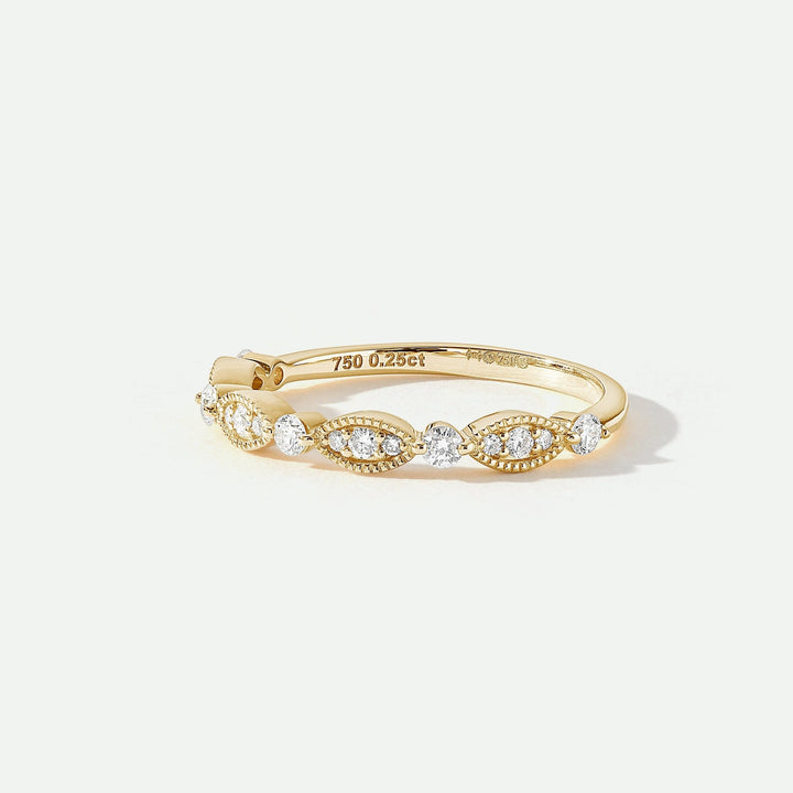 Florence | 18ct Yellow Gold 0.25ct tw Lab Grown Diamond Vintage Wedding Band RingCreated BrillianceBA0072541 - M