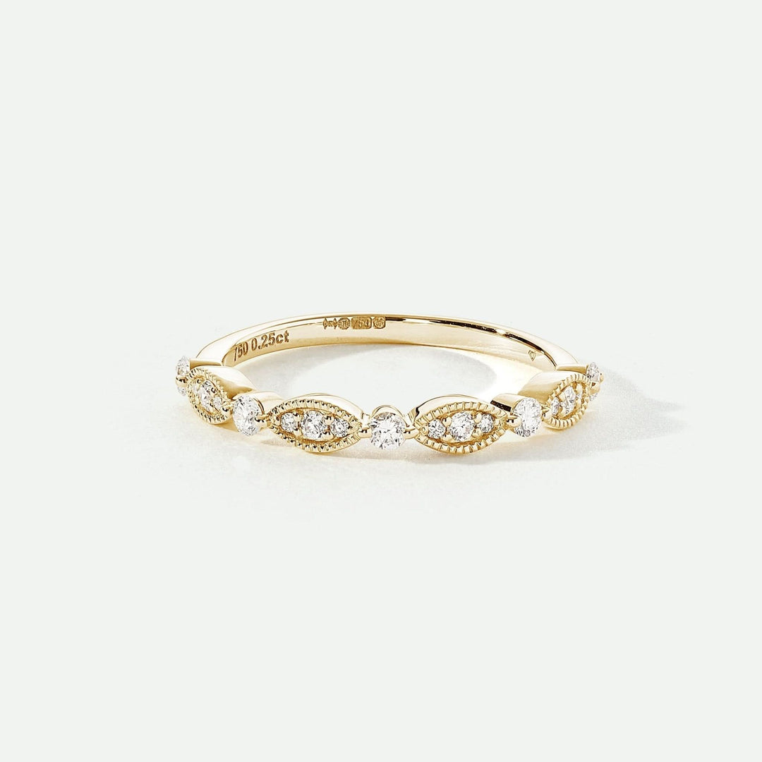 Florence | 18ct Yellow Gold 0.25ct tw Lab Grown Diamond Vintage Wedding Band RingCreated BrillianceBA0072541 - M