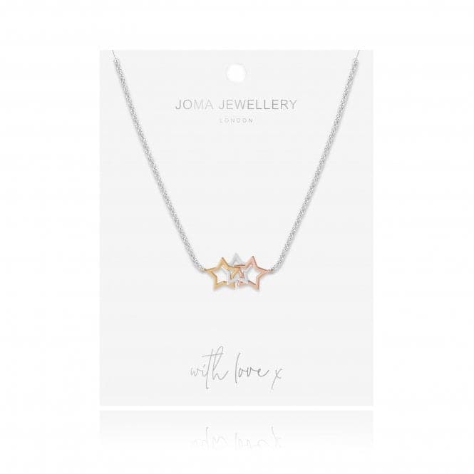 Florence Star Necklace Silver Rose Gold 46cm + 5cm Extender Necklace 4442Joma Jewellery4442