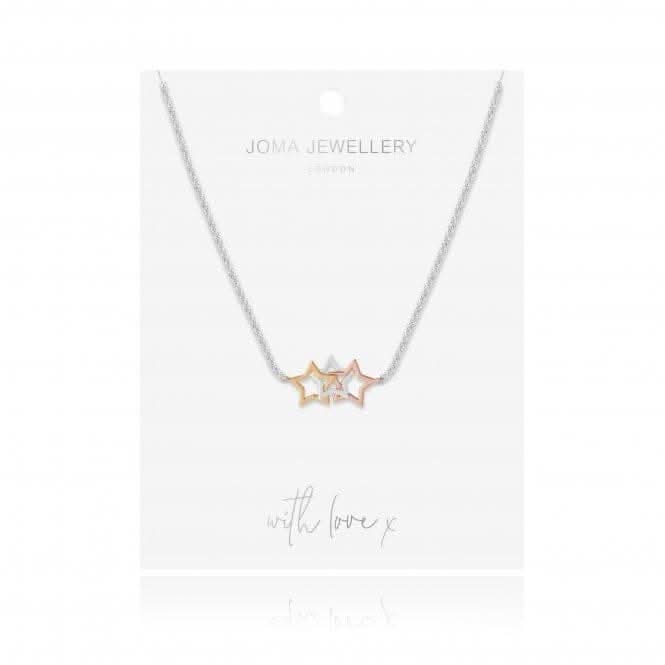 Florence Star Necklace Silver Rose Gold 46cm + 5cm Extender Necklace 4442Joma Jewellery4442