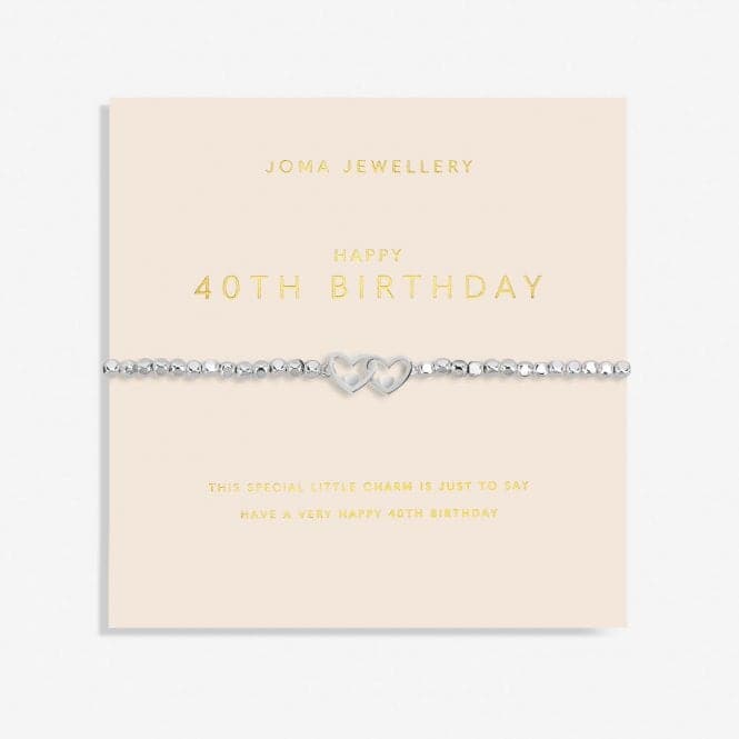 Forever Yours 40th Birthday Silver Plated 17.5cm Bracelet 6883Joma Jewellery6883