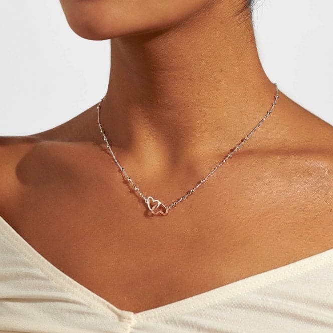 Forever Yours Fabulous Friend Silver Rose Gold Plated 46cm + 5cm Necklace 6711Joma Jewellery6711