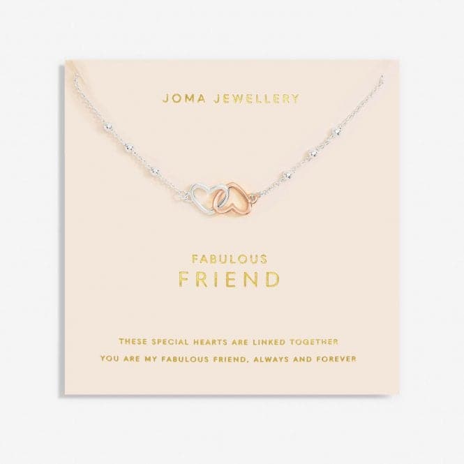 Forever Yours Fabulous Friend Silver Rose Gold Plated 46cm + 5cm Necklace 6711Joma Jewellery6711