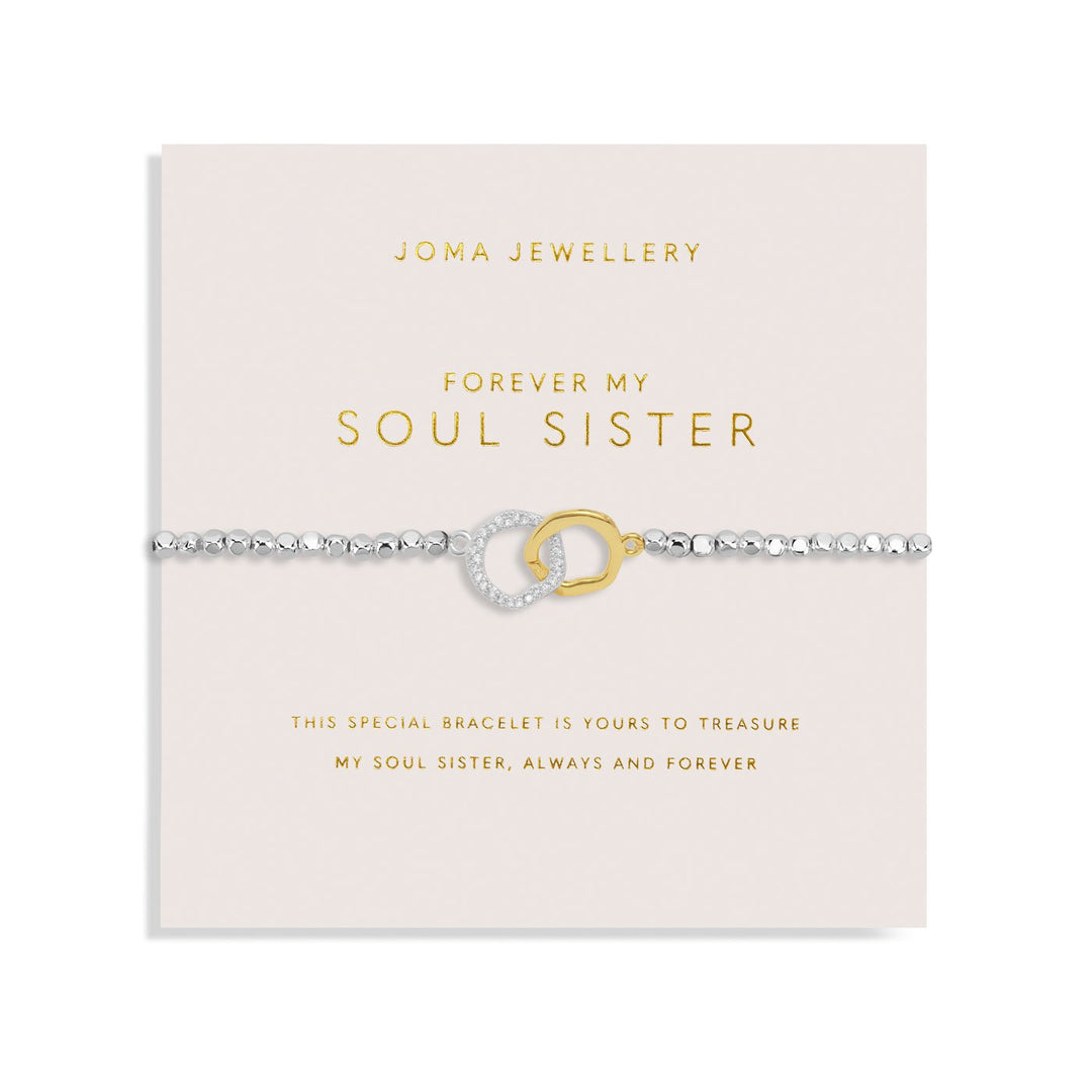 Forever Yours Forever My Soul Sister Silver Gold Plated Bracelet 7480Joma Jewellery7480