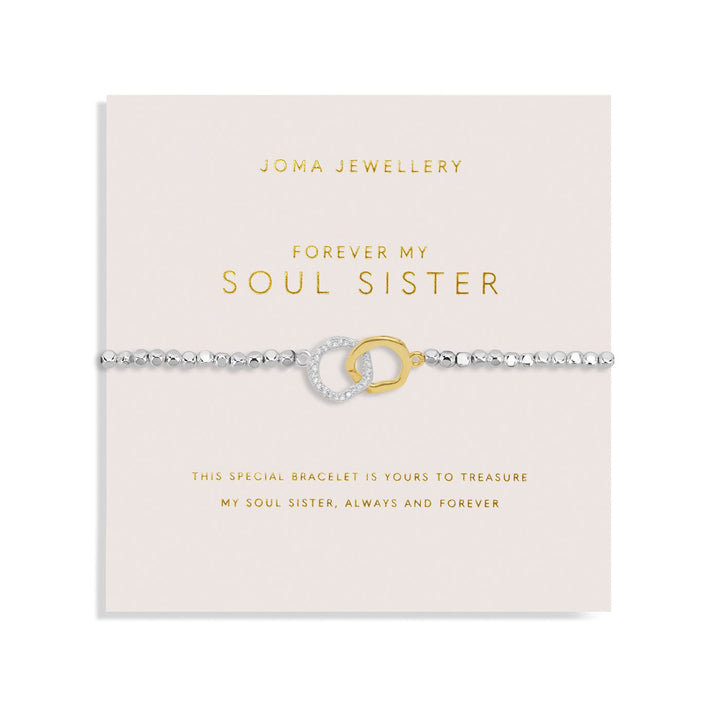 Forever Yours Forever My Soul Sister Silver Gold Plated Bracelet 7480Joma Jewellery7480