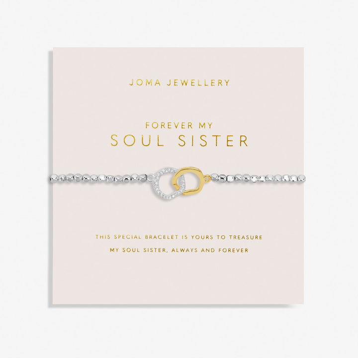 Forever Yours Forever My Soul Sister Silver Gold Plated Bracelet 7480Joma Jewellery7480