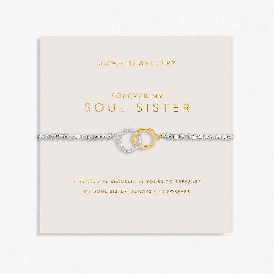 Forever Yours Forever My Soul Sister Silver Gold Plated Bracelet 7480Joma Jewellery7480