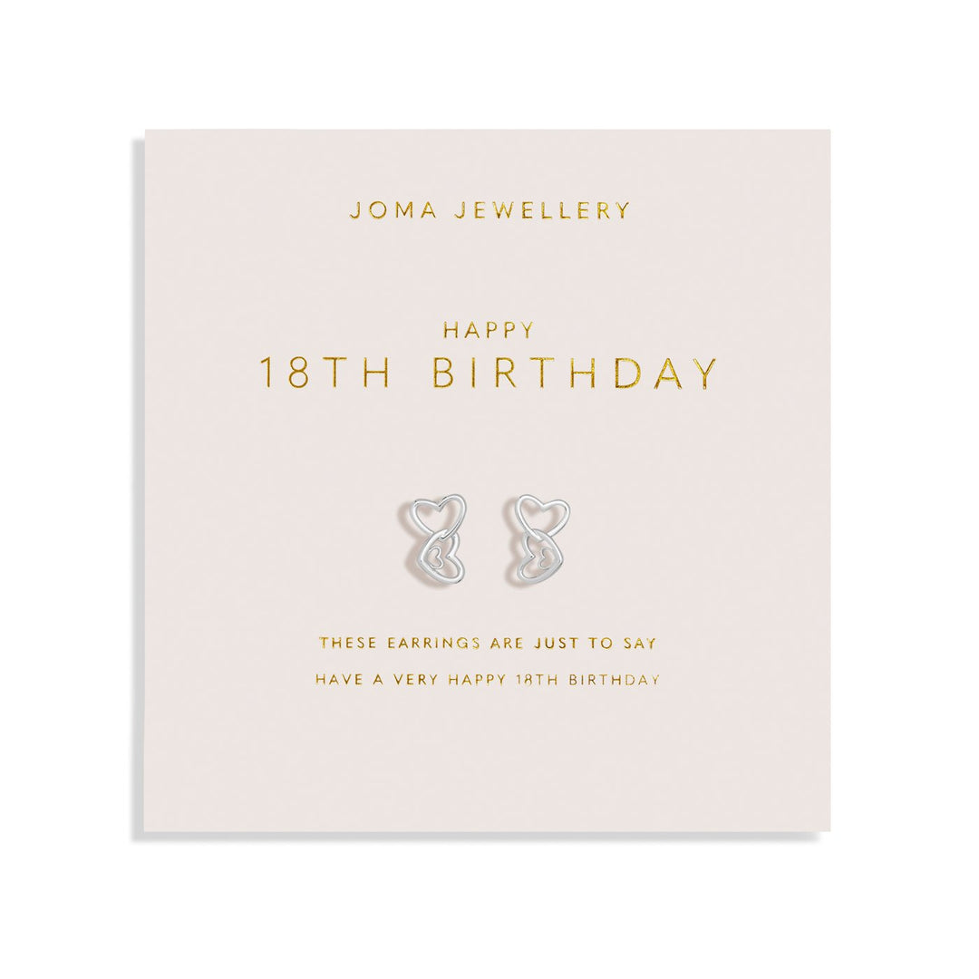 Forever Yours Happy 18th Birthday Silver Plated Earrings 7511Joma Jewellery7511