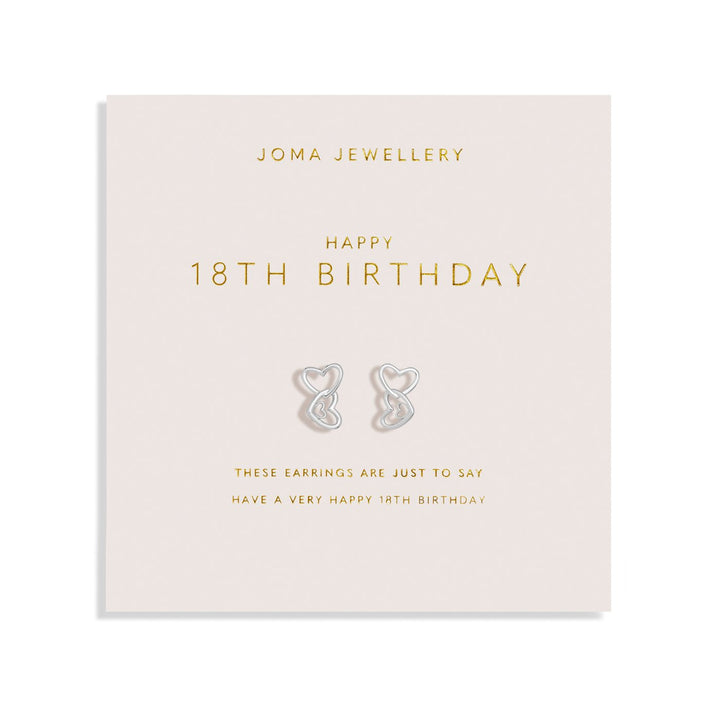 Forever Yours Happy 18th Birthday Silver Plated Earrings 7511Joma Jewellery7511