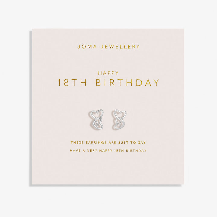 Forever Yours Happy 18th Birthday Silver Plated Earrings 7511Joma Jewellery7511