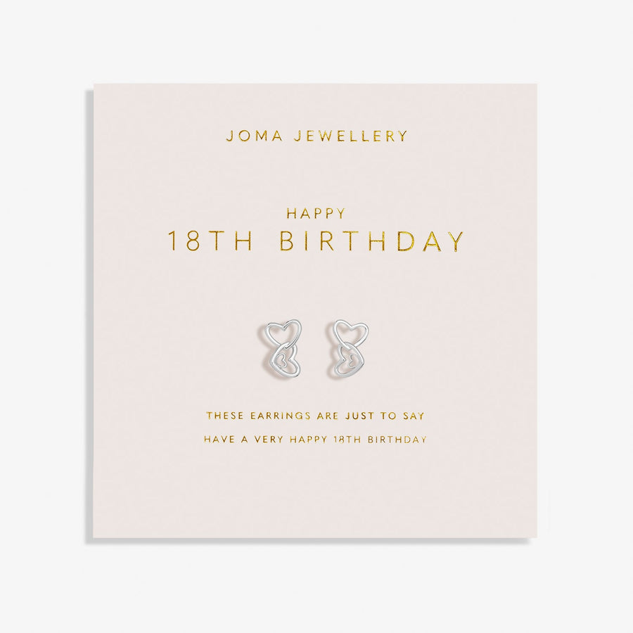 Forever Yours Happy 18th Birthday Silver Plated Earrings 7511Joma Jewellery7511